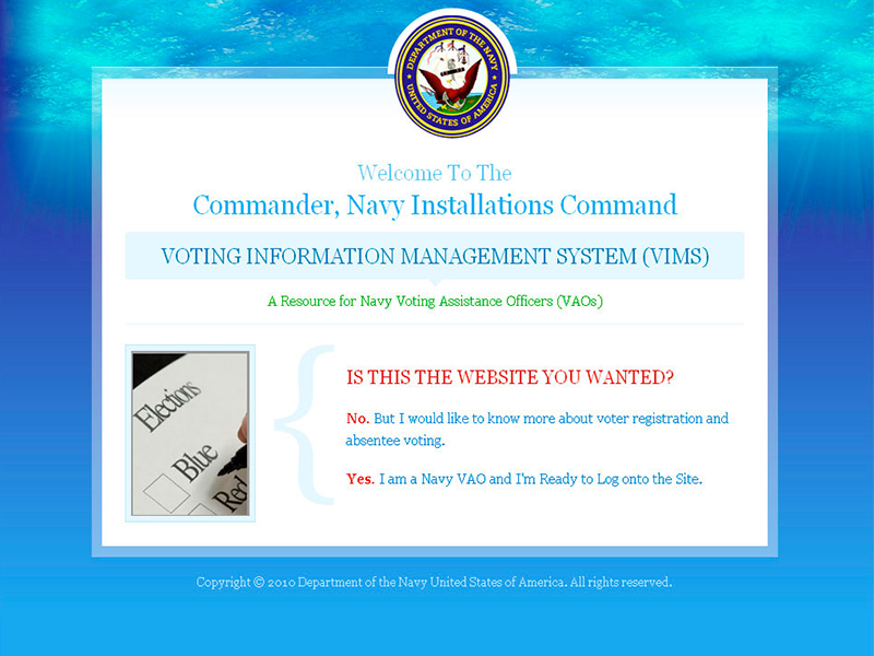 U.S. Department of the Navy – Voter Information Management System